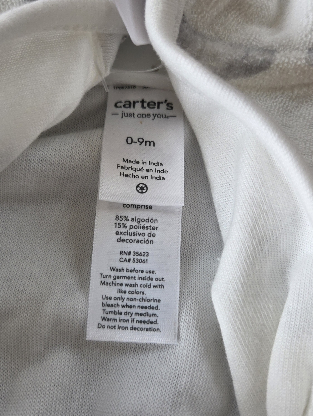 Carter's Just One You Baby Polar Bear Hooded Robe White 0-9M NWT - Picture 8 of 9